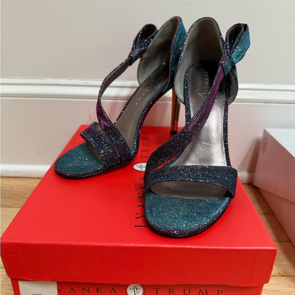 Ivanka Trump Glitter Heels - Black and Blue